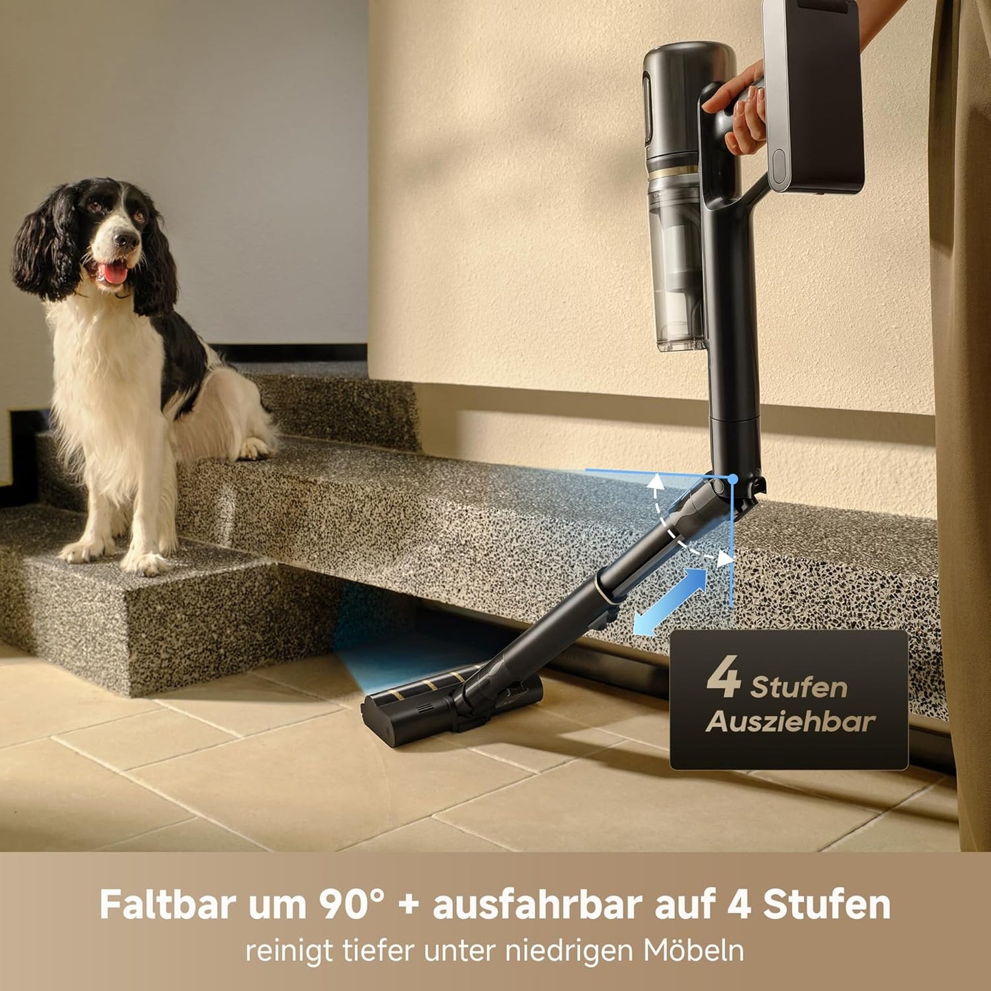 dreame V20 Pro-A Kabelloser Staubsauger, Kantenreinigung 0 mm, ohne Verheddern, für Hartböden und Teppiche, 210 AW Saugkraft, 90 Min. maximale Laufzeit, Filterung 99,99%, entfernt Tierhaare