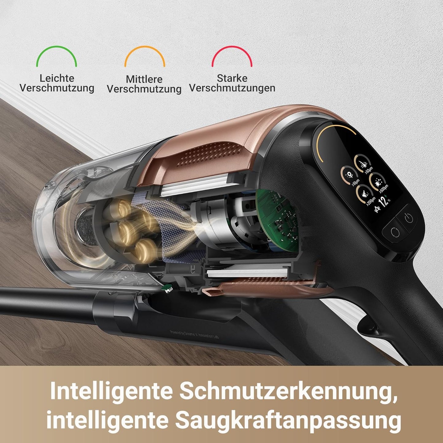 dreame Z30 Kabelloser Bodenstaubsauger, 310 AW Saugkraft, 90 min Max Reinigungszeit, Dust-Reveal-Technologie, Tierhaar-Entfernungswerkzeug, Multi-Flächen-Saugkraft, Schmutzerkennung