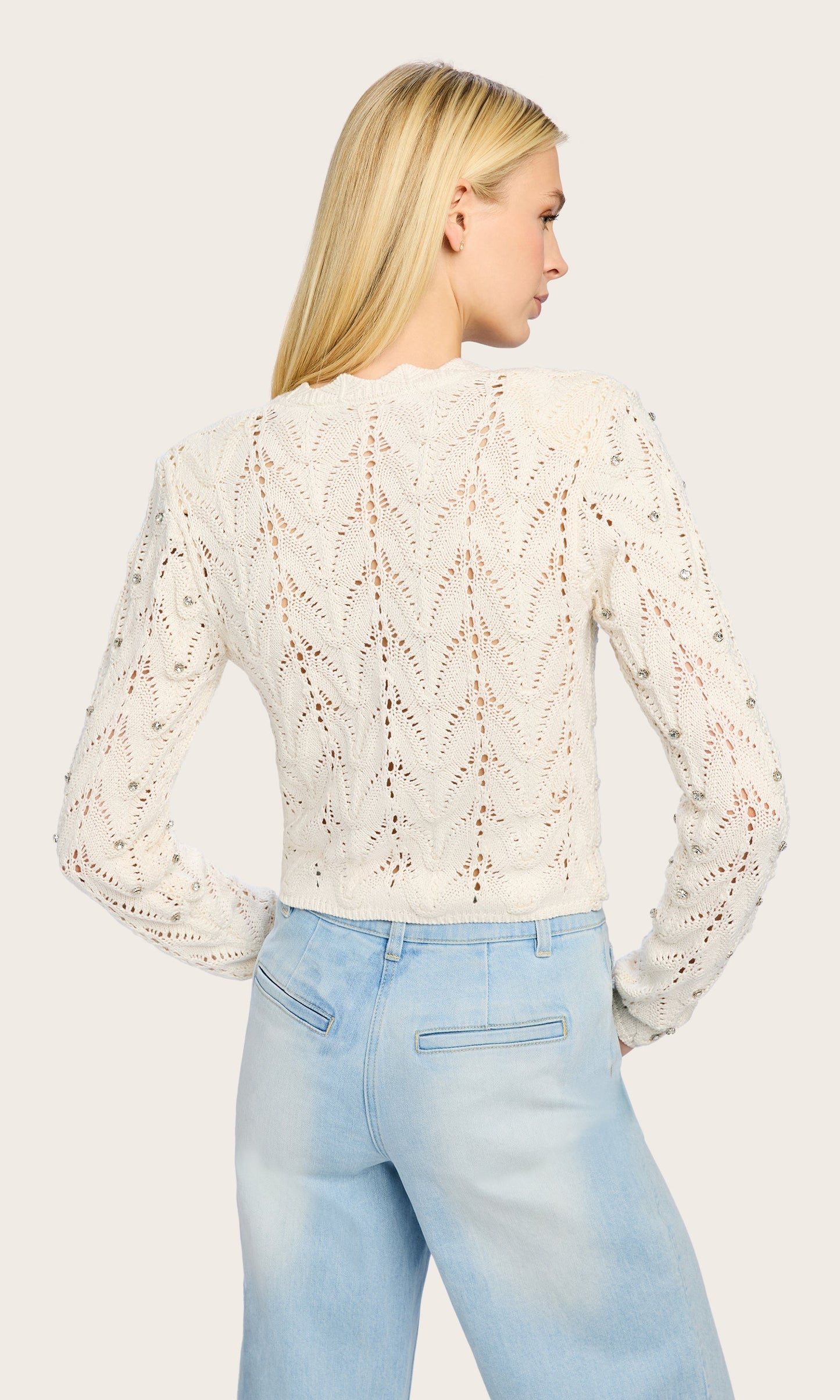 Blake Crystal Pointelle Cardigan