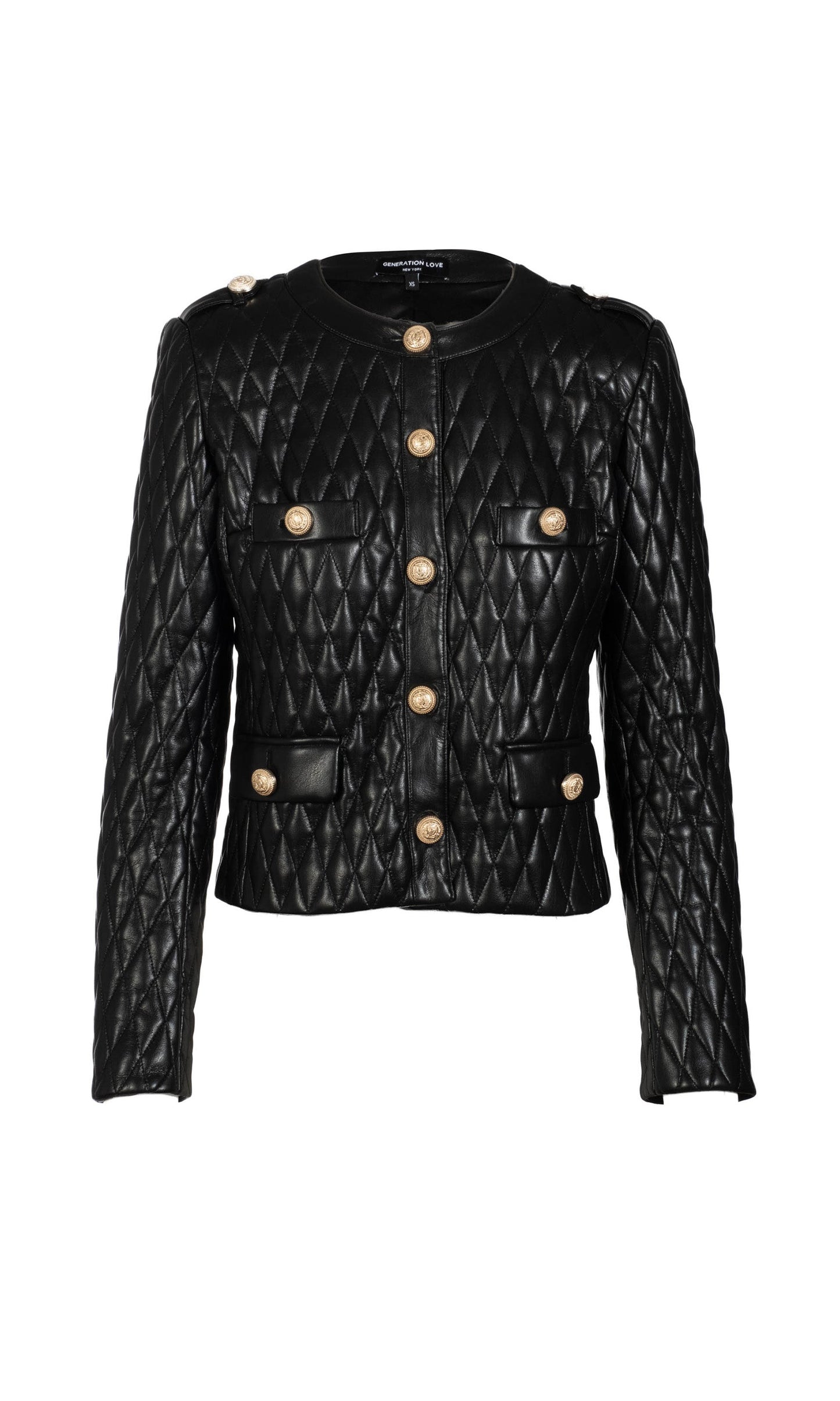 Brevel Quilted Vegan Leather Jacket