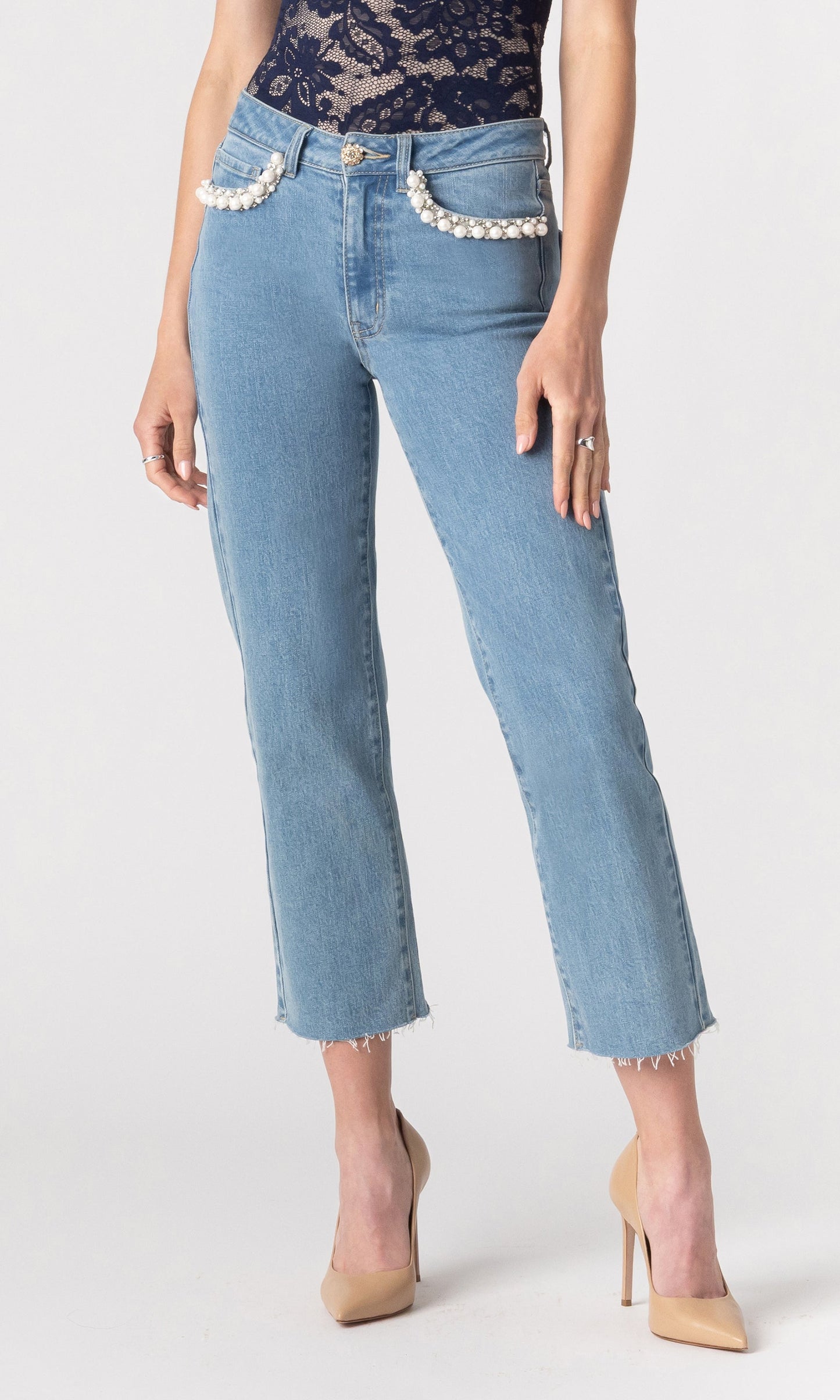 Baylor Pearl Crystal Jeans