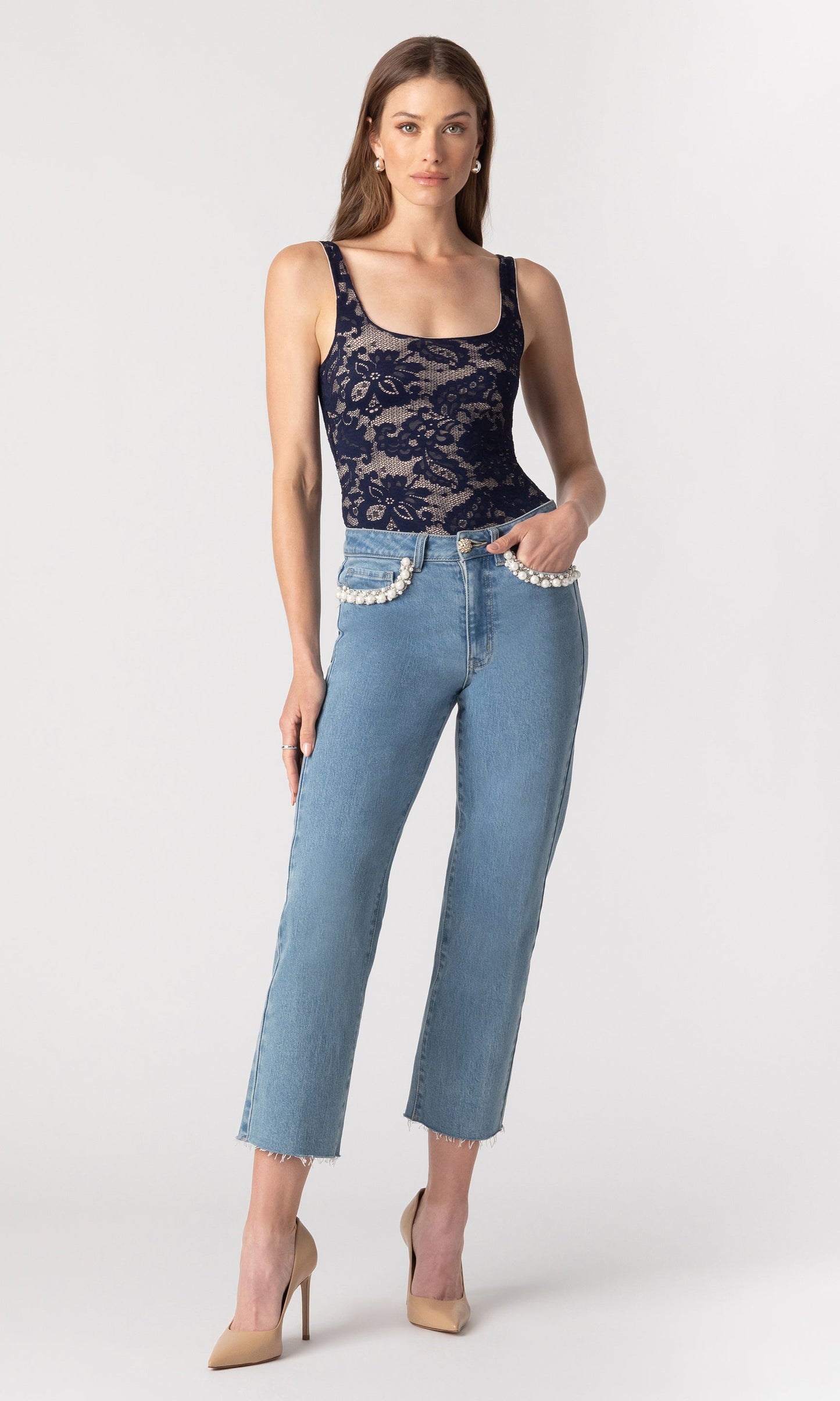 Baylor Pearl Crystal Jeans