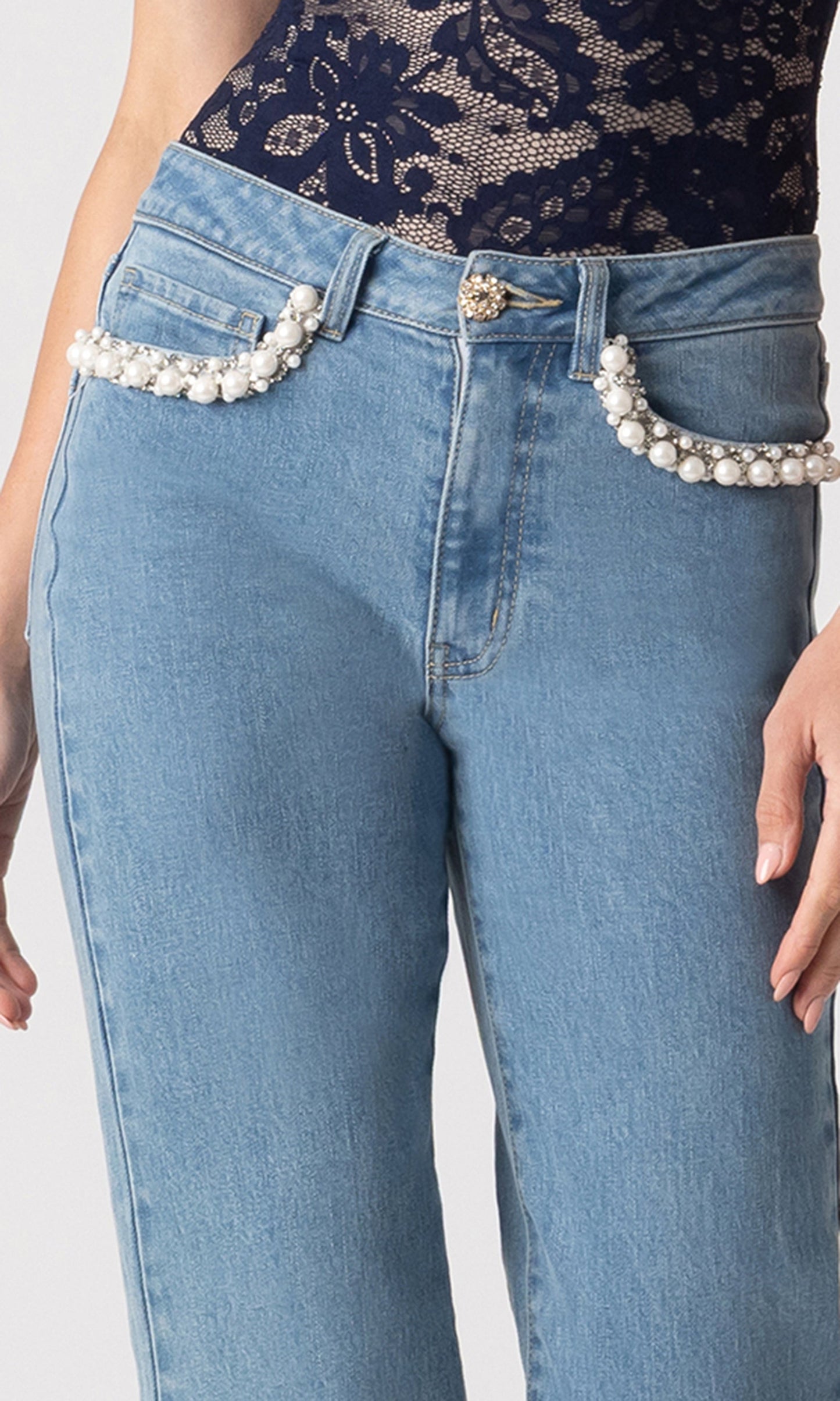 Baylor Pearl Crystal Jeans