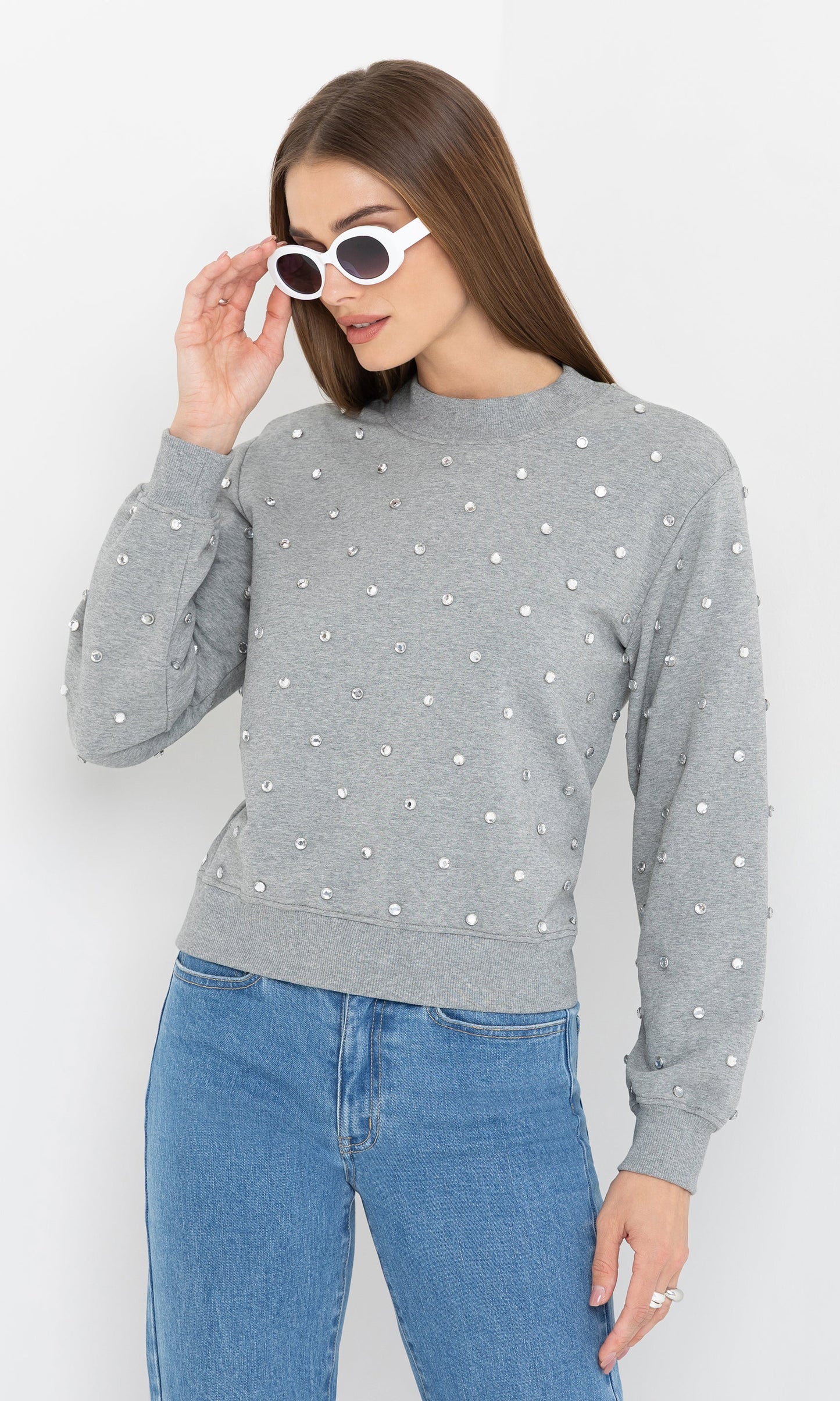 Julie Crystal Stud Sweatshirt