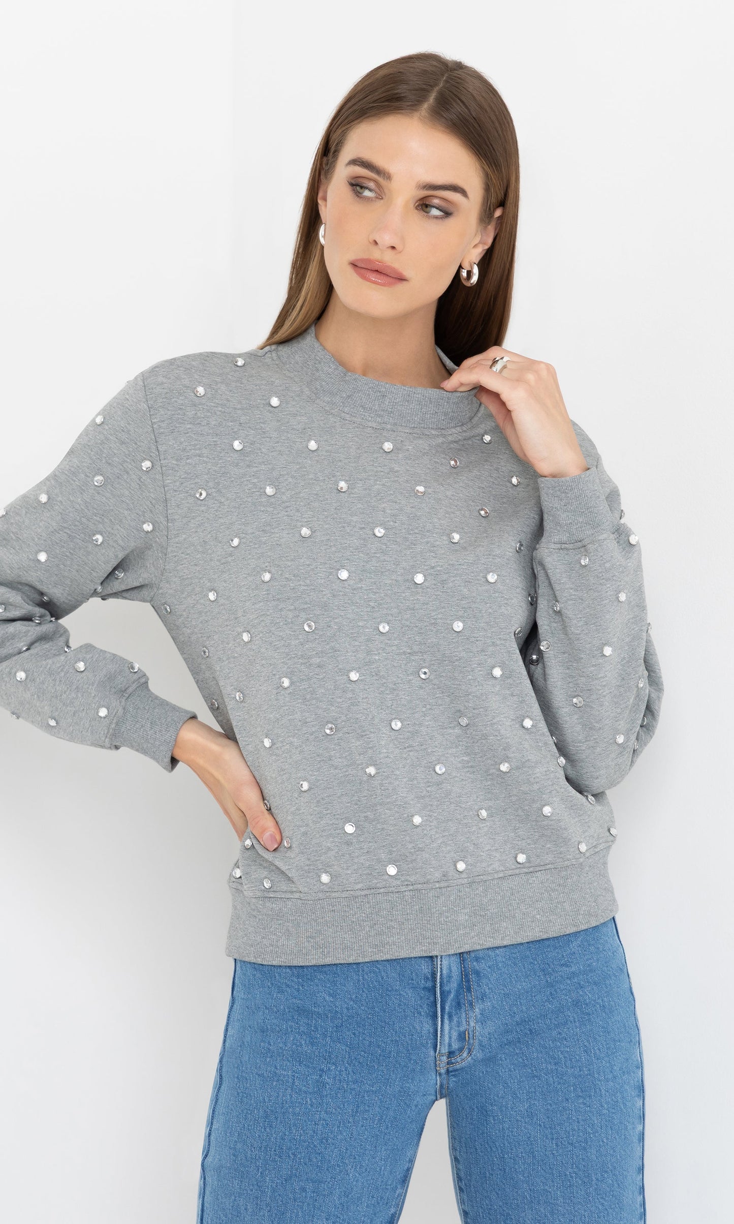 Julie Crystal Stud Sweatshirt