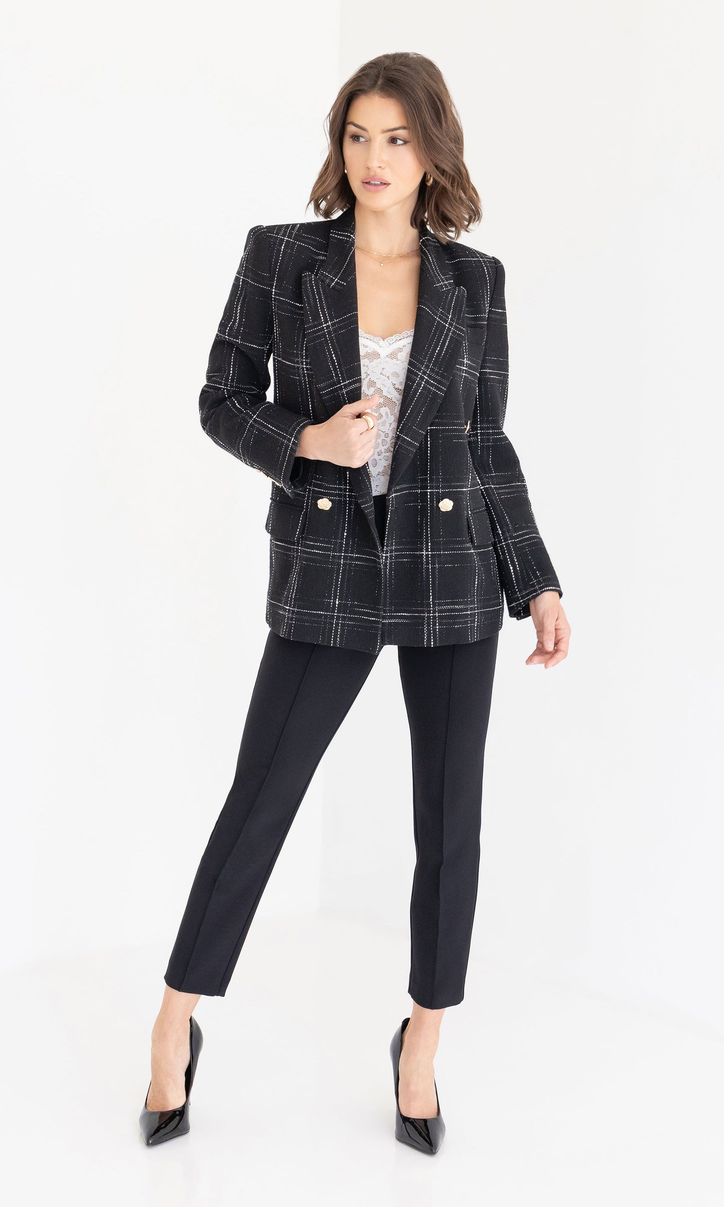 Maverick Windowpane Tweed Blazer