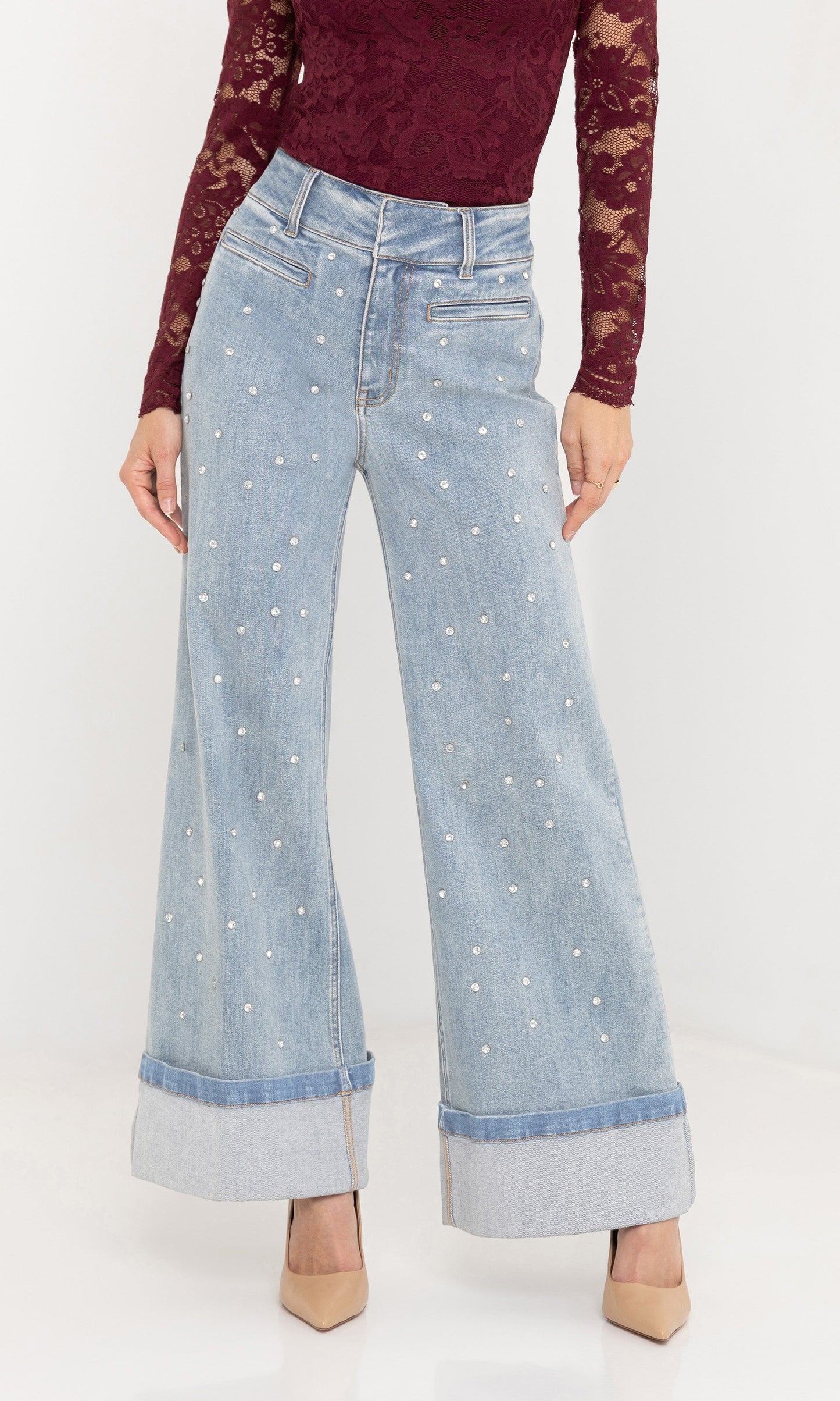 Raquel Crystal Stud Jeans