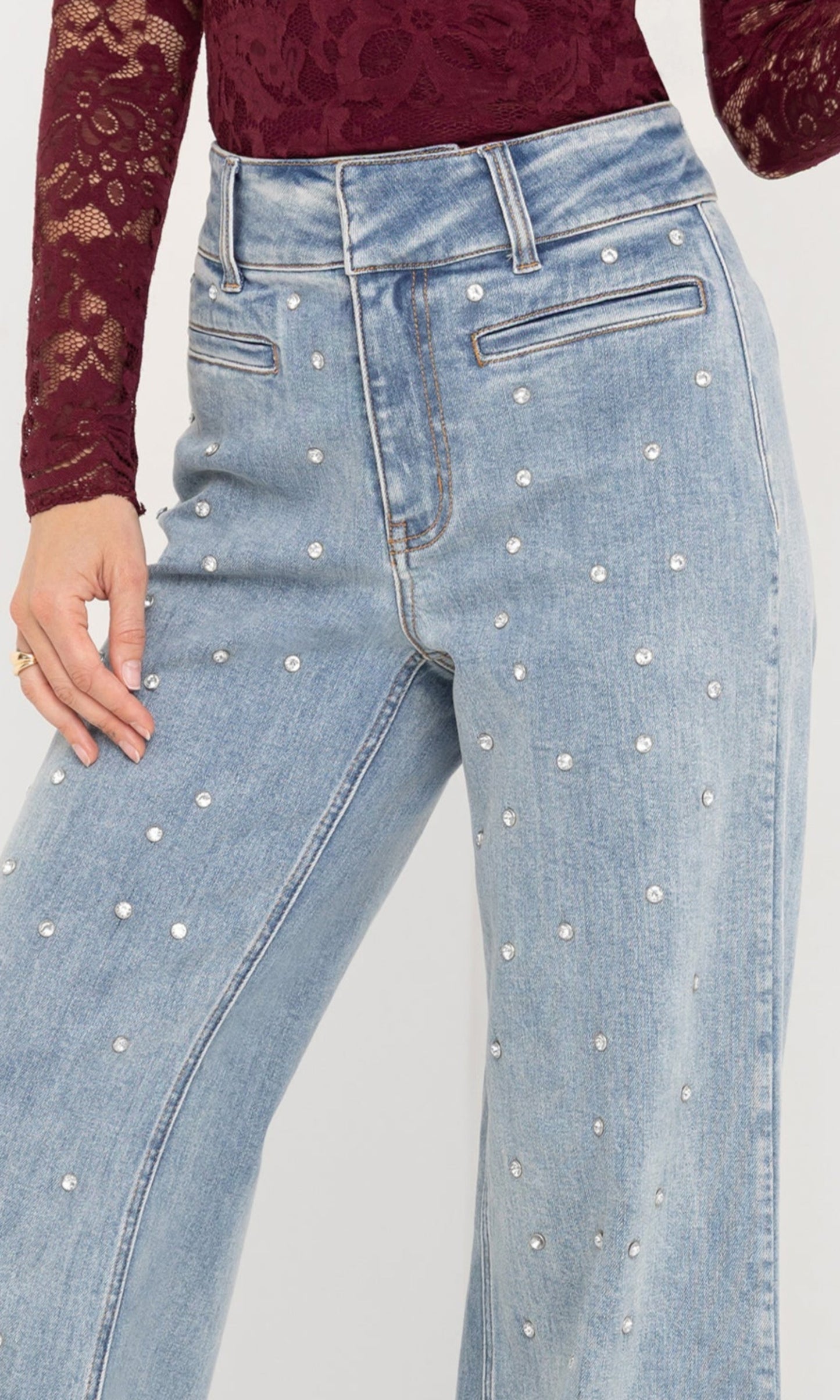 Raquel Crystal Stud Jeans