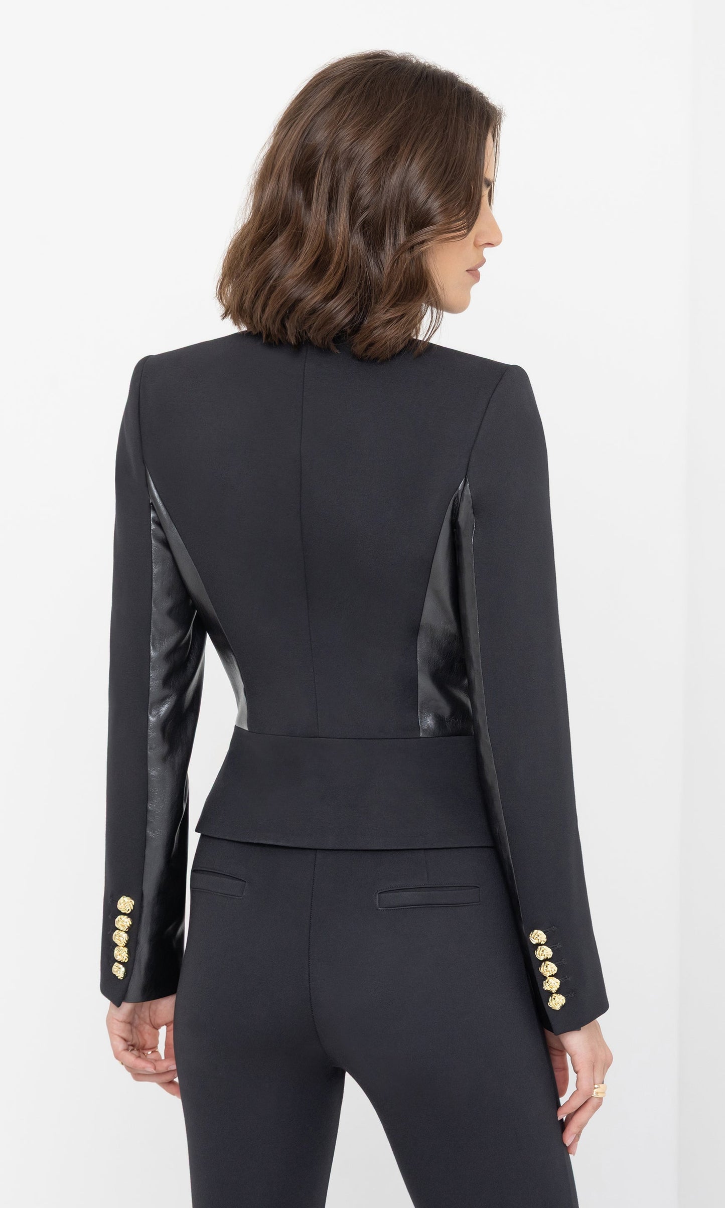 Robby Vegan Leather Combo Ponte Jacket