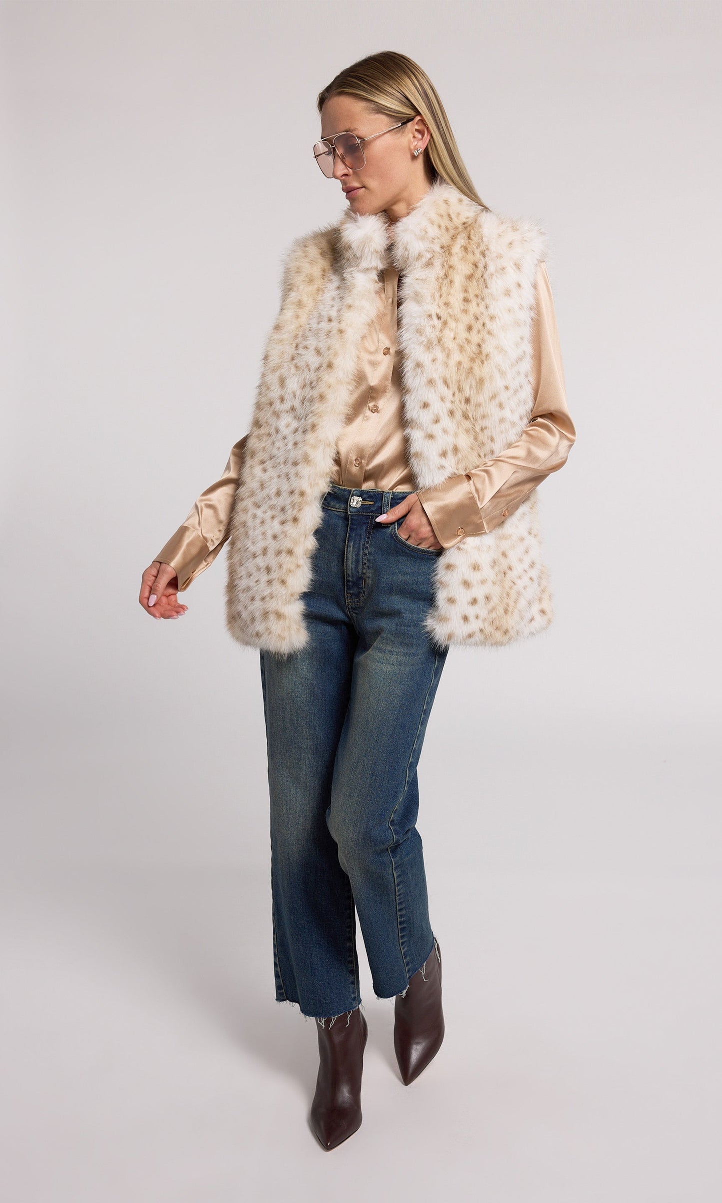 Mimi Leopard Faux Fur Vest