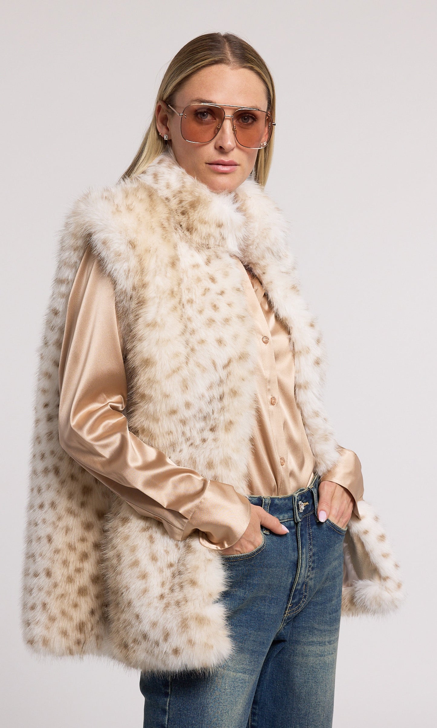 Mimi Leopard Faux Fur Vest