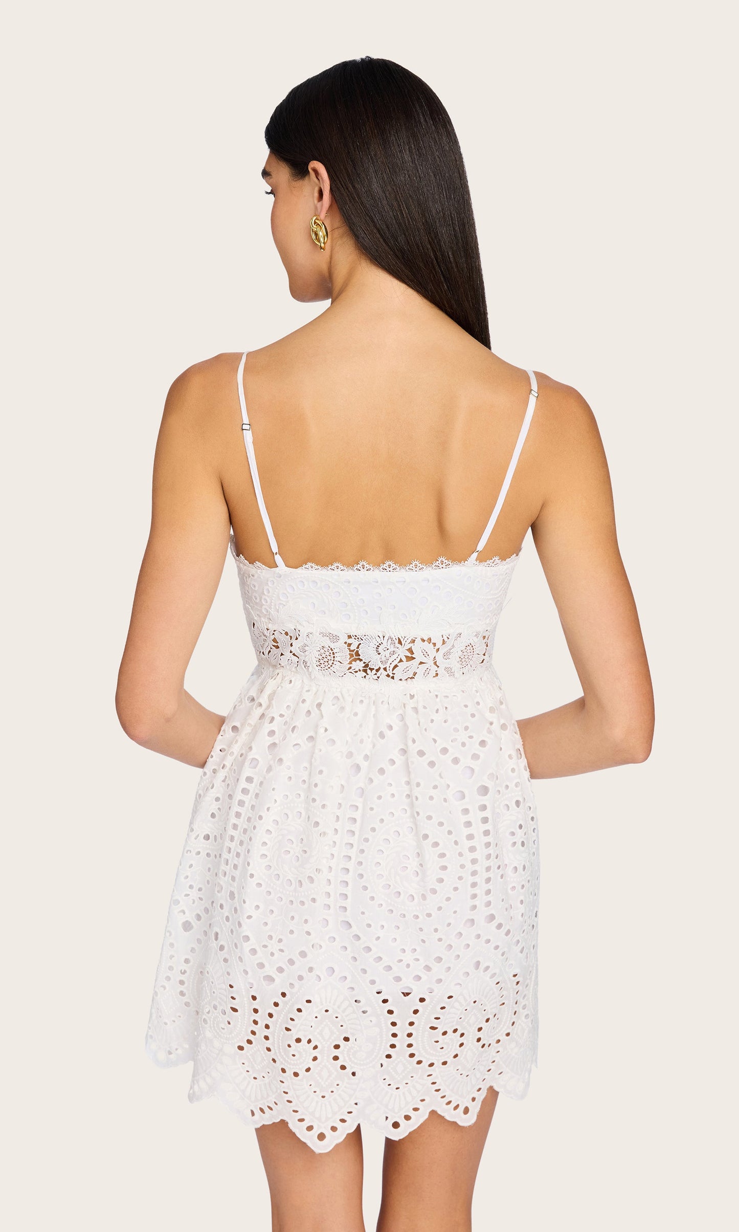 Lilia Cotton Eyelet Mini Dress