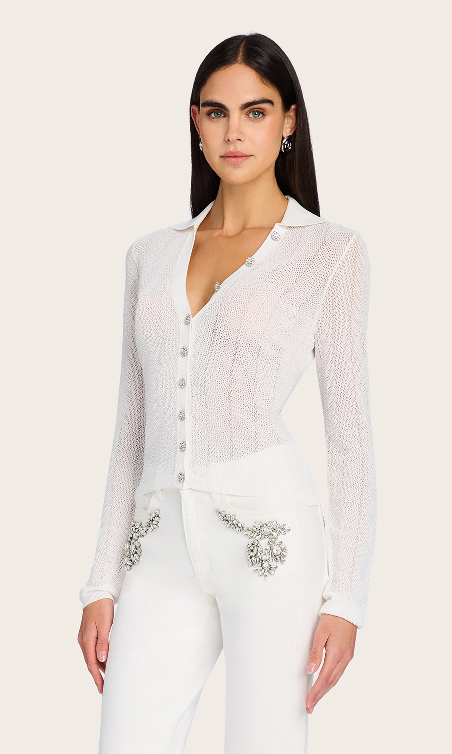 Megan Pointelle Cardigan