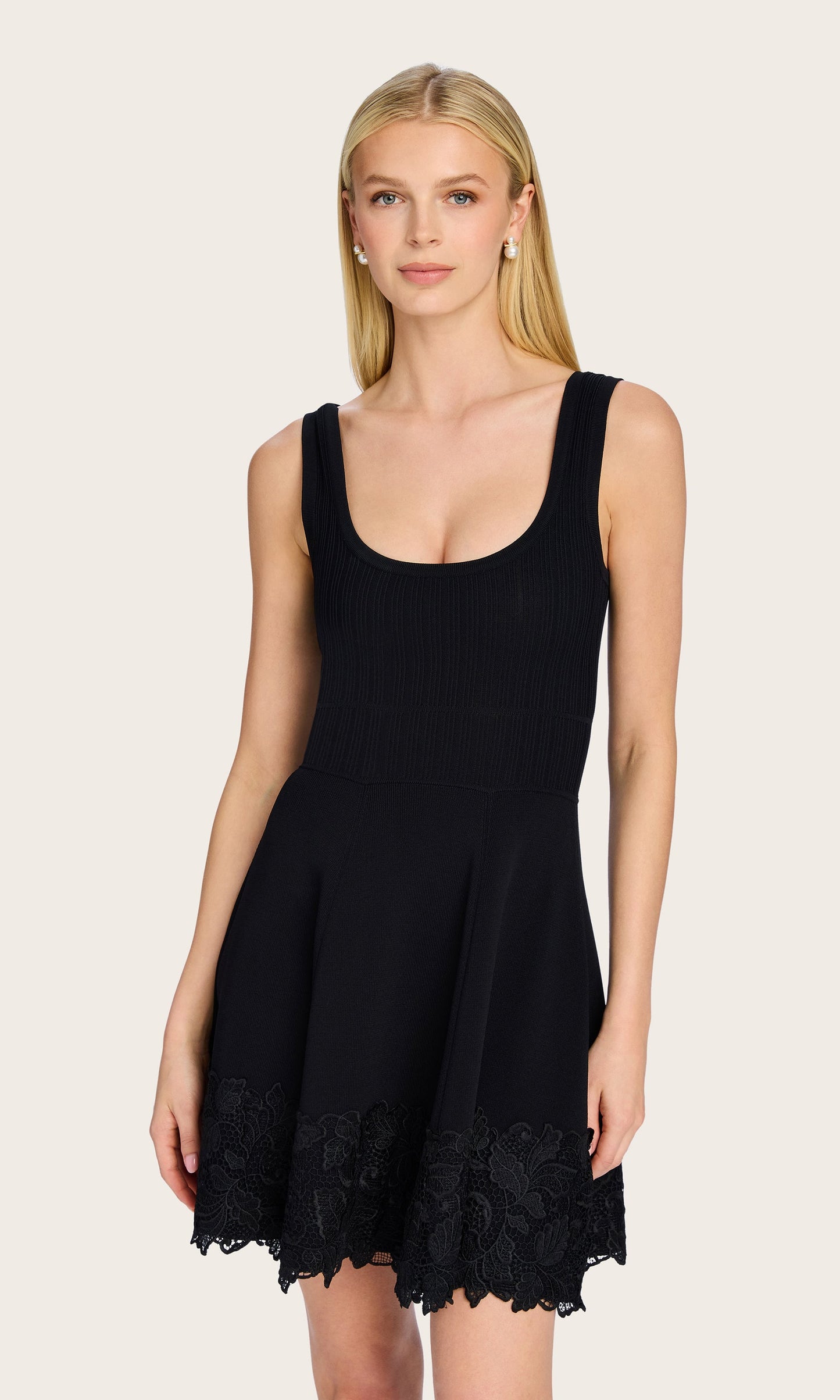 Orpheus Lace Combo Rib Dress