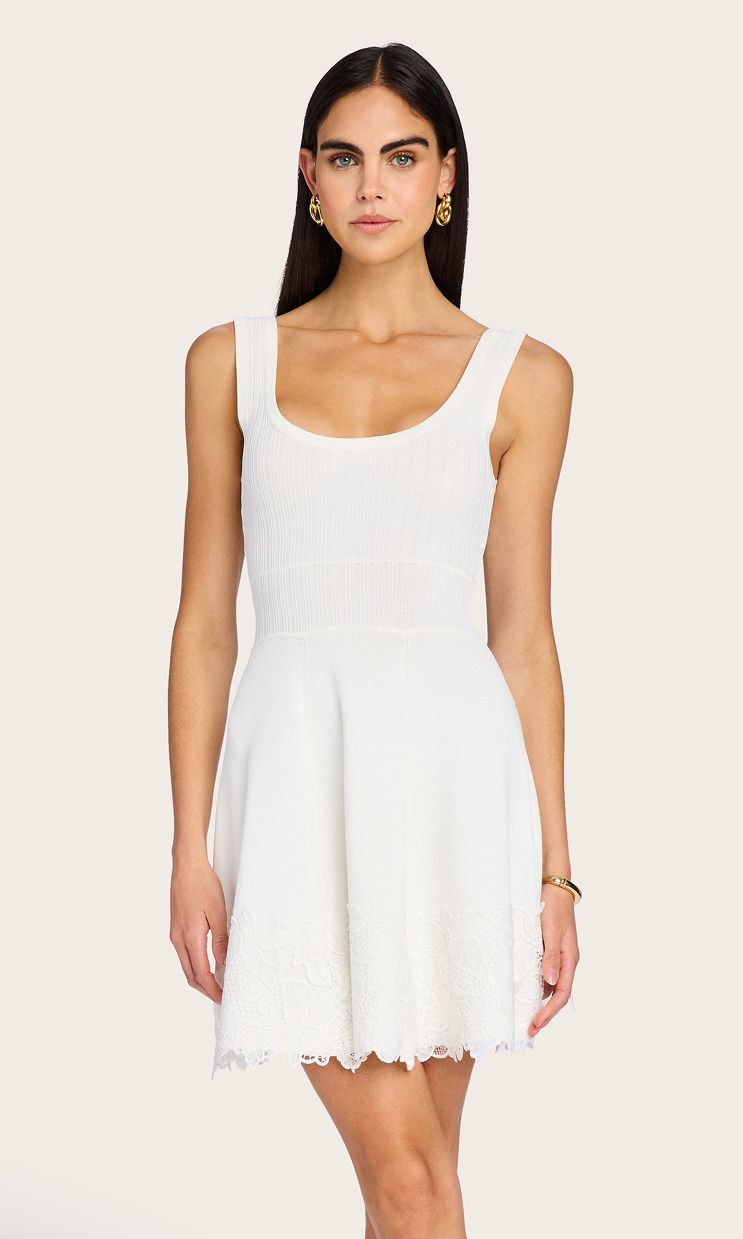 Orpheus Lace Combo Rib Dress