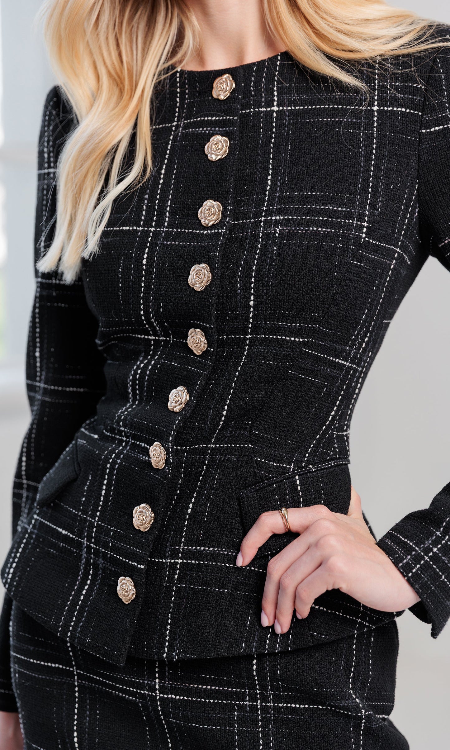 Ophelia Windowpane Tweed Jacket
