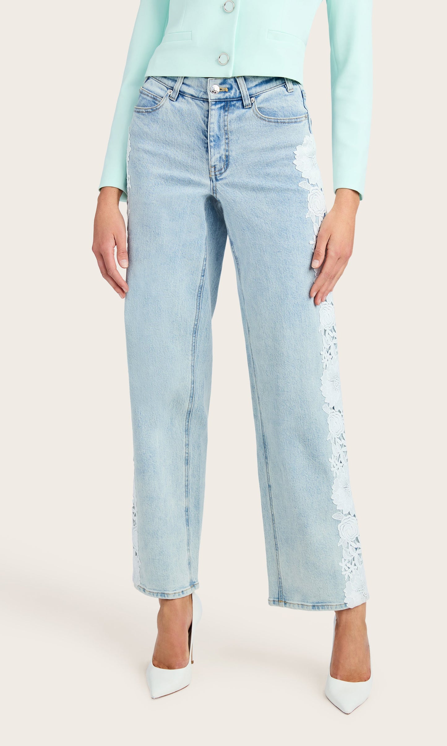 Jethro Lace Combo Denim Jeans