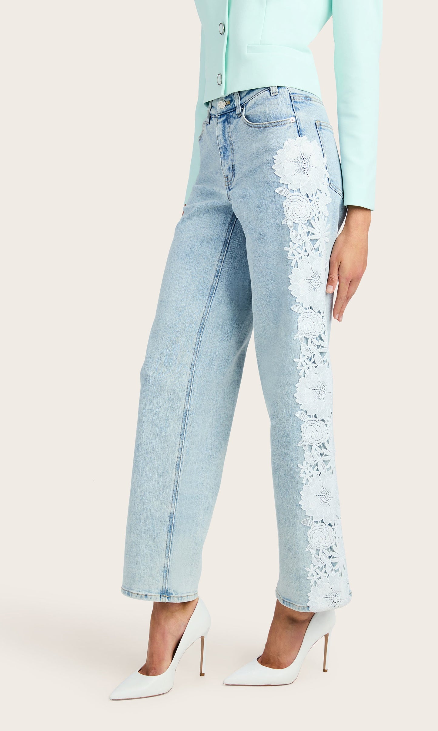 Jethro Lace Combo Denim Jeans