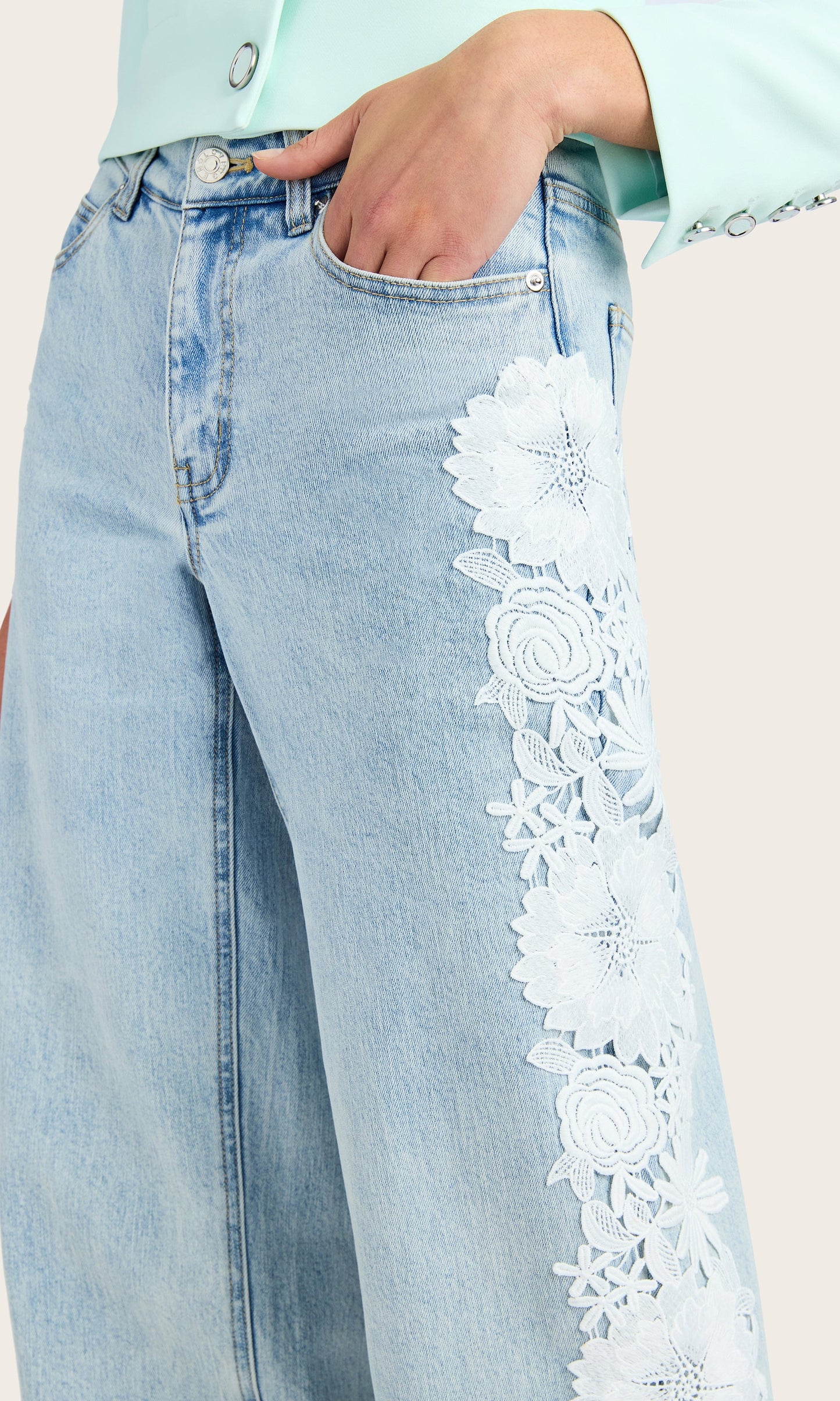 Jethro Lace Combo Denim Jeans