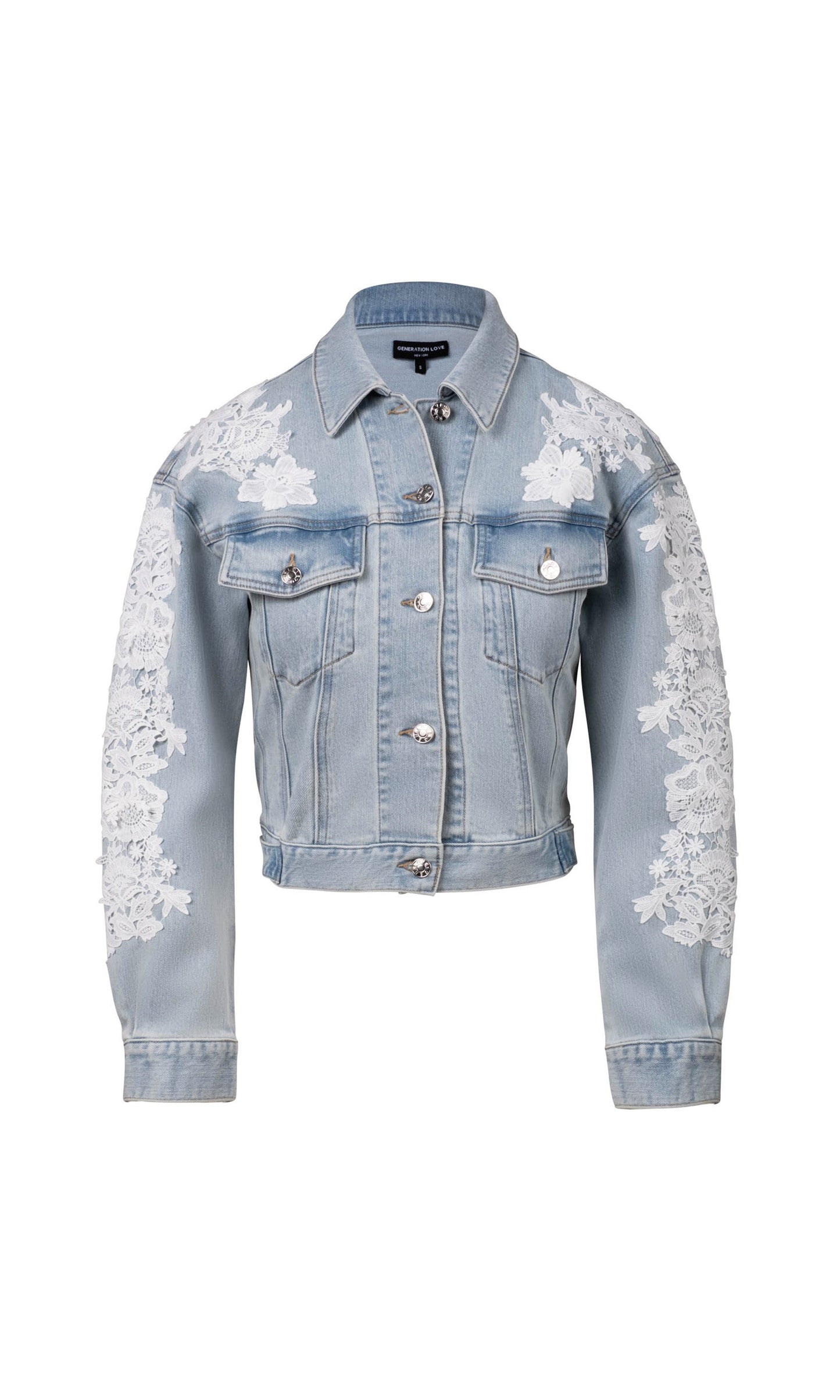 Valex Lace Combo Denim Jacket