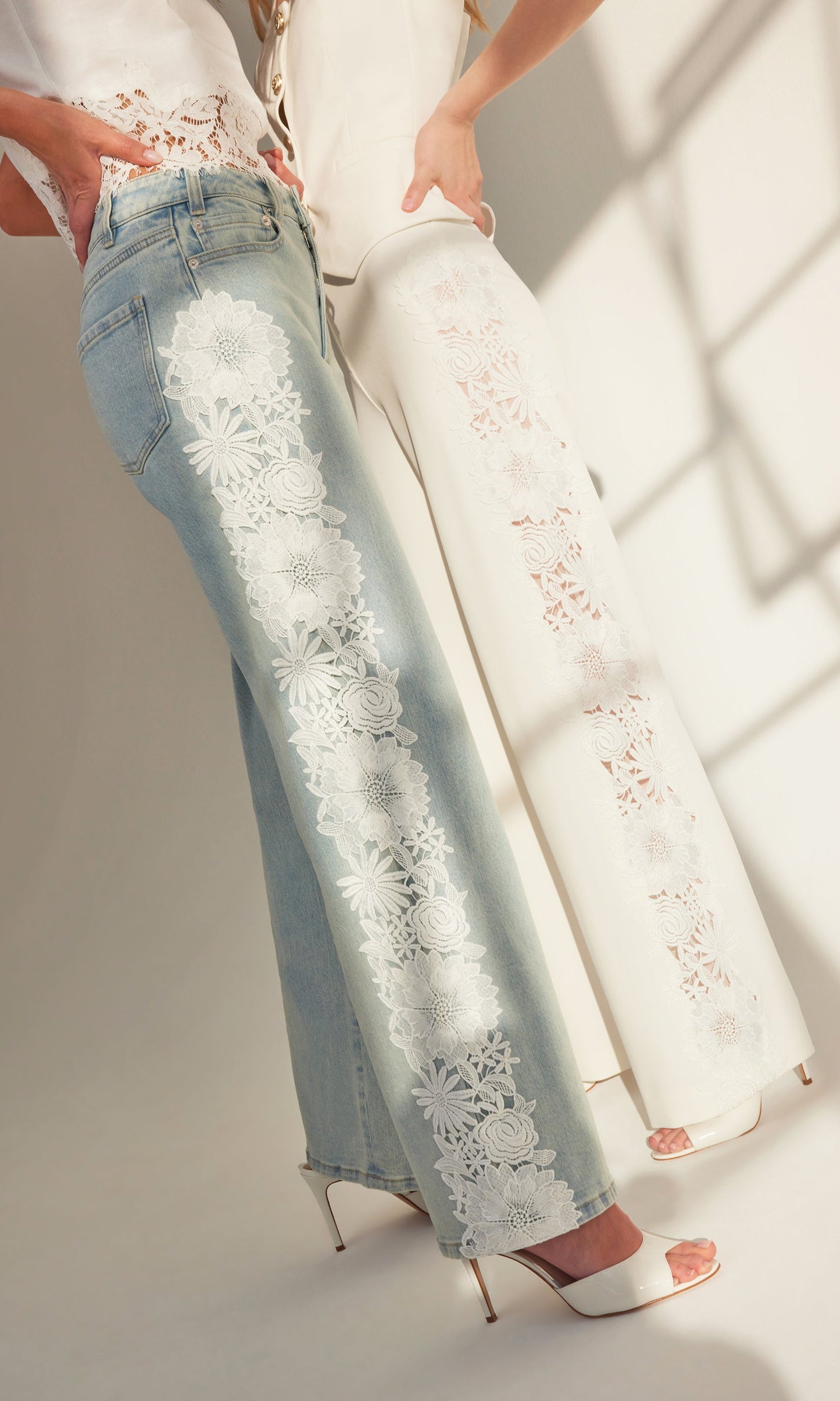 Jethro Lace Combo Denim Jeans
