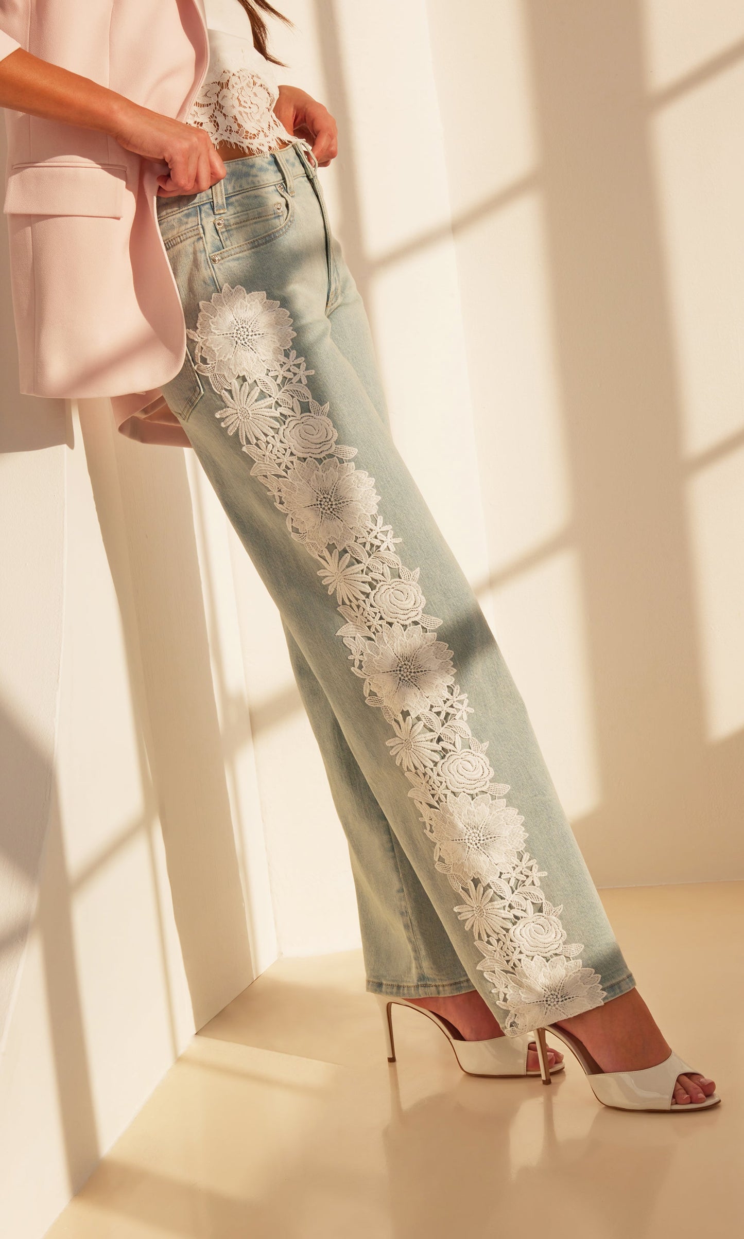 Jethro Lace Combo Denim Jeans
