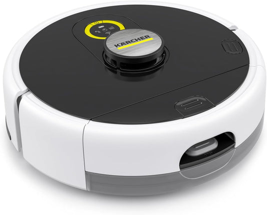 Kärcher Saugroboter RCV 3 mit Wischfunktion, smarte App-Steuerung, LiDAR-Laser-Navigation, Kartierung, Raum- und Hinderniserkennung, 2500 Pa, 120 min Laufzeit, für Hartböden und Teppiche, Weiss