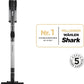 Shark PowerPro Akku-Staubsauger freistehend, bis 50 Min. Laufzeit, kabellos, beutellos, für Tierhaare, Allergiker, Teppich und Hartböden, mit LED-Licht und Knickgelenk-Rohr, Navyblau, IZ380EU