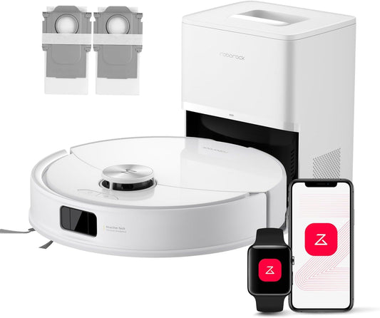 roborock Q10 S5+ Set Saugroboter mit Wischfunktion, 10.000 Pa HyperForce Saugkraft, Dual Anti-Tangle System, Auto Lifting Mopping, Ideal für Tierhaare, Teppiche, Hartböden (Schwarz)