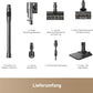 dreame V20 Pro-A Kabelloser Staubsauger, Kantenreinigung 0 mm, ohne Verheddern, für Hartböden und Teppiche, 210 AW Saugkraft, 90 Min. maximale Laufzeit, Filterung 99,99%, entfernt Tierhaare