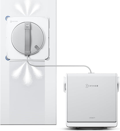 ECOVACS WINBOT W2S Omni Fensterputzroboter mit Multifunktionsstation, intelligenter Bis-an-den-Rand-Reinigung mit TruEdge™, Aufladen während des Betriebs, DREI Wasserdüsen, 12-stufigem Schutz