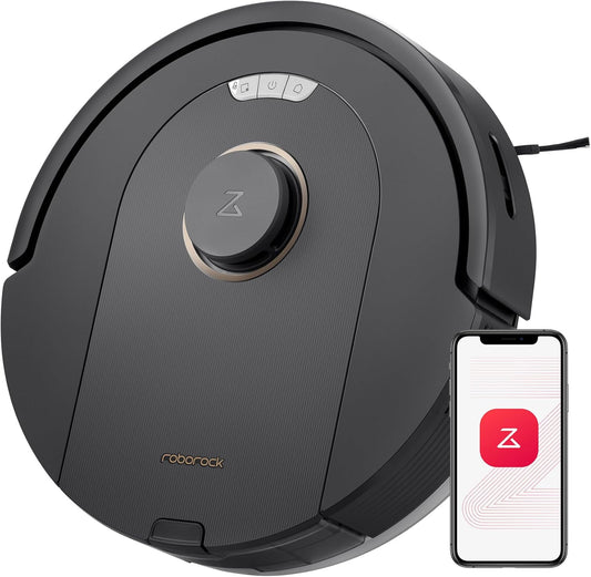 roborock Q7 M5 Saugroboter mit Wischfunktion, 10.000Pa Starker Saugkraft, Dual Anti-Tangle-System, 150Min Laufzeit, LiDAR Navigation, Staubsauger Roboter für Teppich, Tierhaare, APP Steuerung(Schwarz)