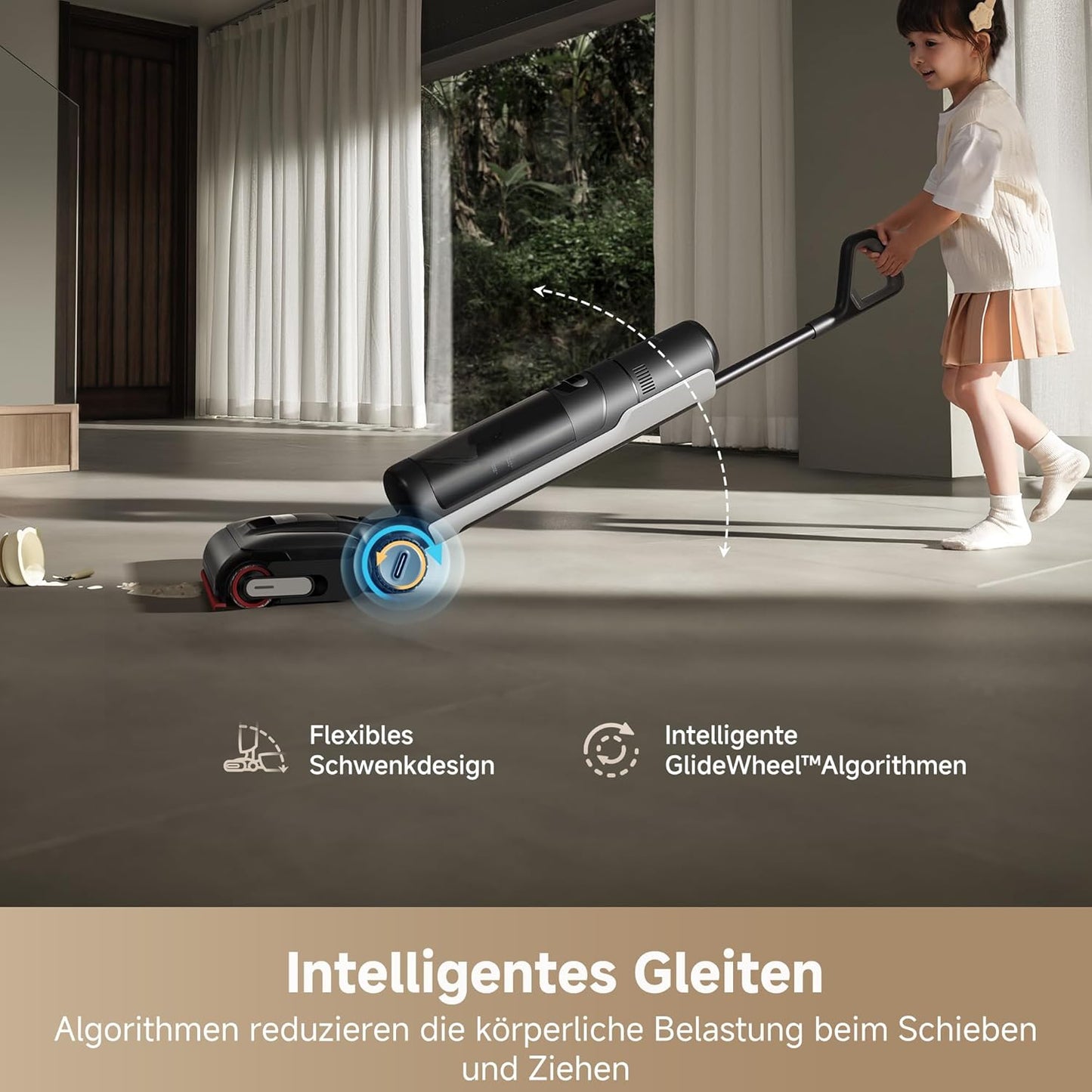 dreame H15 Mix 7-in-1 Nass- und Trockensauger, KI-Roboterarm, Kantenreinigung, 23.000 Pa Saugkraft, intelligente Dosierung, verhedderungsfrei, 100 °C Bürstenrein, 5 Min. 90 °C Trocknung, flach