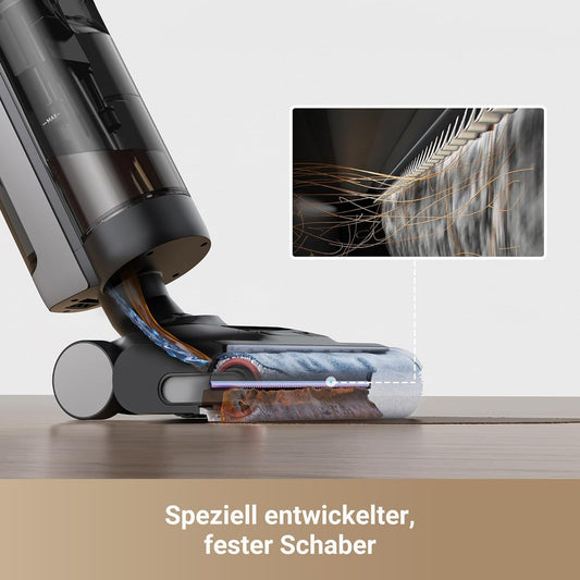 dreame H12 Pro Ultra Nass- und Trockensauger, Bürstenreinigung 60 °C, 30 Min. Heißlufttrocknung, Selbstreinigung mit festem Schaber, 16 kPa Saugkraft, Doppel-Kantenreinigung, intell. Erkenn. & Anpass