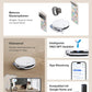 ECOVACS DEEBOT T50 PRO Omni Gen2 Saugroboter mit Wischfunktion, Ausfahrende Seitenbürste und Wischmopp, 21.000 Pa, Auto Zugabe von Reinigungslösung, Moppwäsche mit 75°C heißem Wasser, Ultradünn 81 mm