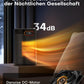 QEXREED Heizlüfter, 1500W, PTC Heizlüfter Energiesparend mit ECO Modus, 4 Heizmodi, Breeze Modus, Thermostat, 24H Timer, Fernbedienung, Überhitzungs- & Kippschutz, Tragbar & Leise, für Zuhause, Büro