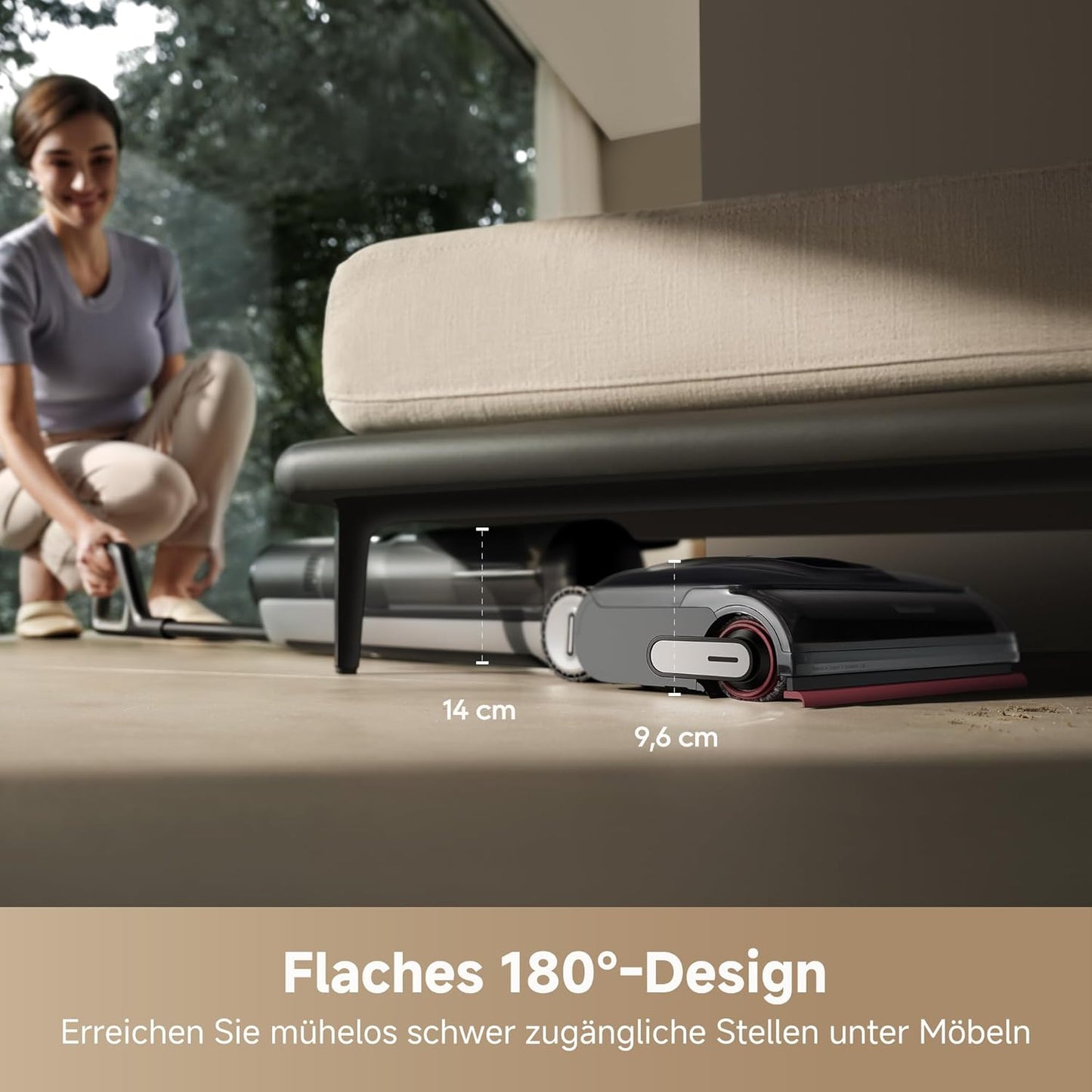 dreame H15 Mix 7-in-1 Nass- und Trockensauger, KI-Roboterarm, Kantenreinigung, 23.000 Pa Saugkraft, intelligente Dosierung, verhedderungsfrei, 100 °C Bürstenrein, 5 Min. 90 °C Trocknung, flach
