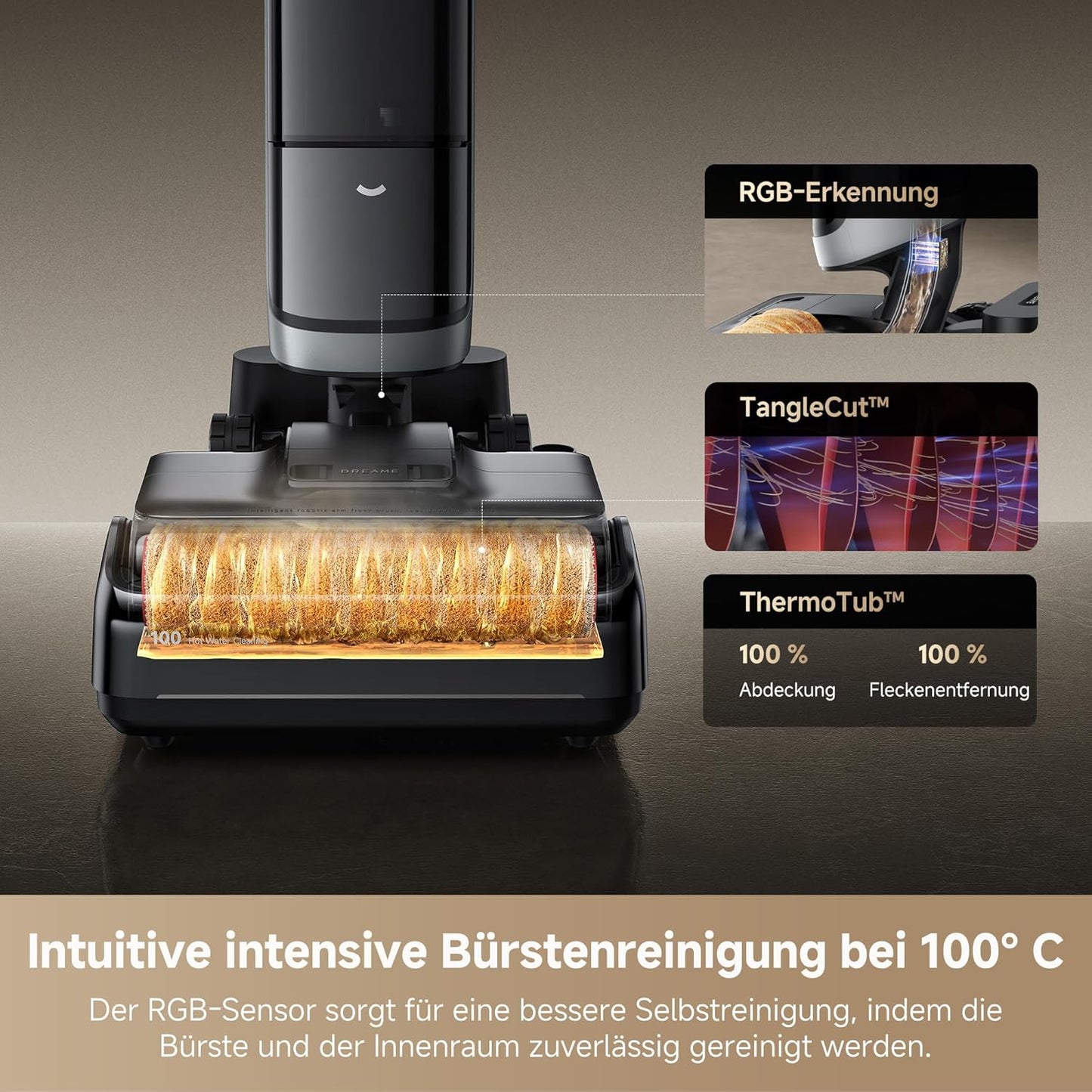 dreame H15 Mix 7-in-1 Nass- und Trockensauger, KI-Roboterarm, Kantenreinigung, 23.000 Pa Saugkraft, intelligente Dosierung, verhedderungsfrei, 100 °C Bürstenrein, 5 Min. 90 °C Trocknung, flach