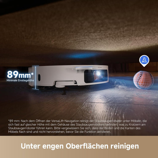 dreame X40 Ultra Complete Saugroboter mit Wischfunktion, 12.000Pa Saugkraft, 70℃ Wischmopp, selbstreinigend, automatische Entleerung, automatisches Nachfüllen, Anti-Wirrwarr und anhebbare Bürsten