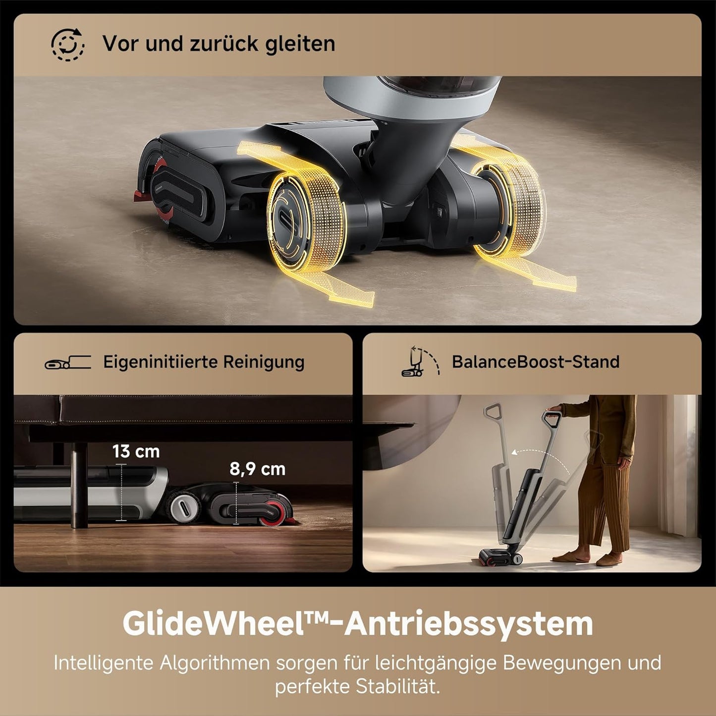 dreame H15 Mix 7-in-1 Nass- und Trockensauger, KI-Roboterarm, Kantenreinigung, 23.000 Pa Saugkraft, intelligente Dosierung, verhedderungsfrei, 100 °C Bürstenrein, 5 Min. 90 °C Trocknung, flach