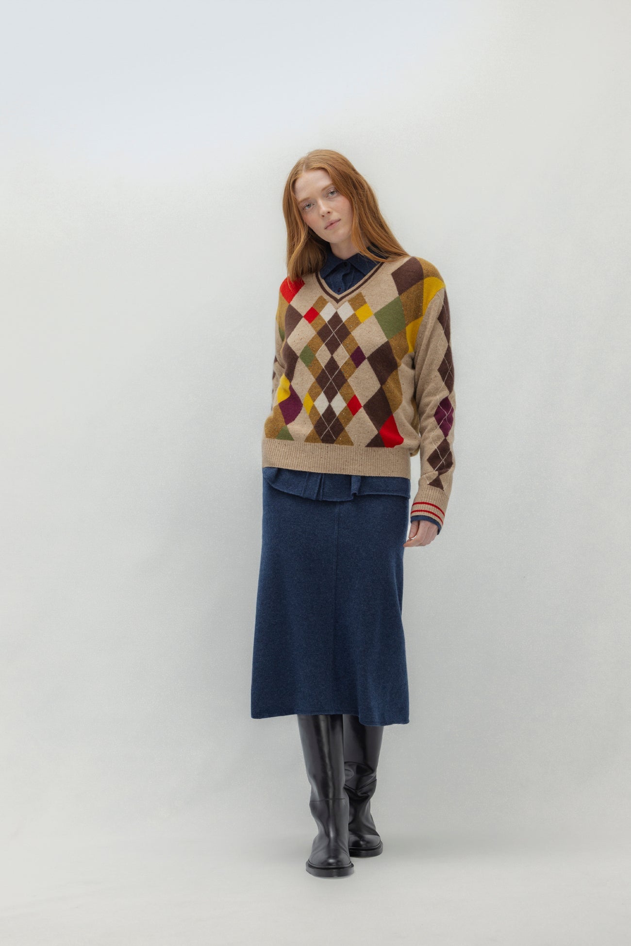 ODDBALL ARGYLE V-NECK