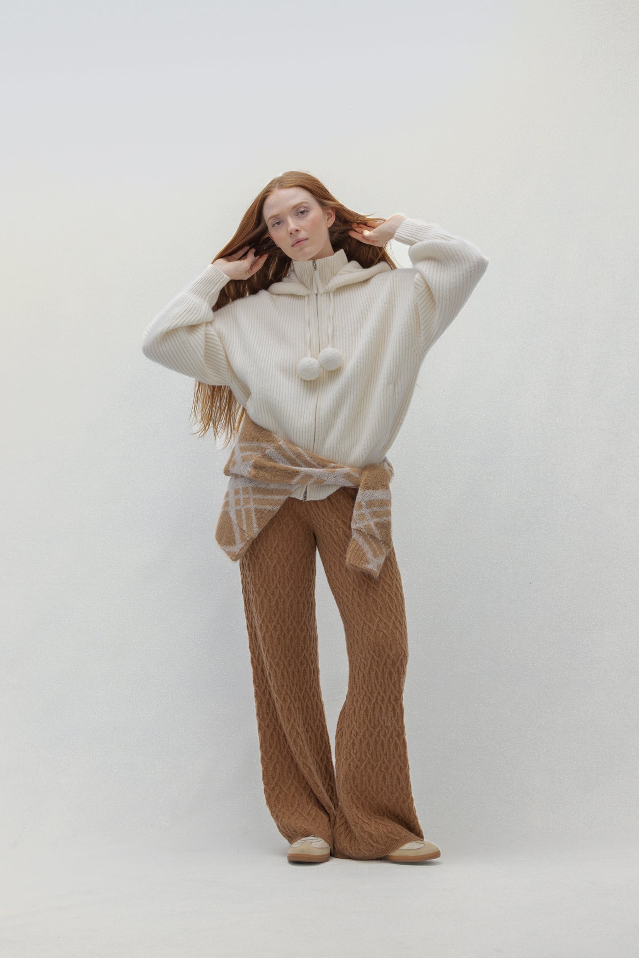 LUXE PUFF ZIP UP CARDIGAN