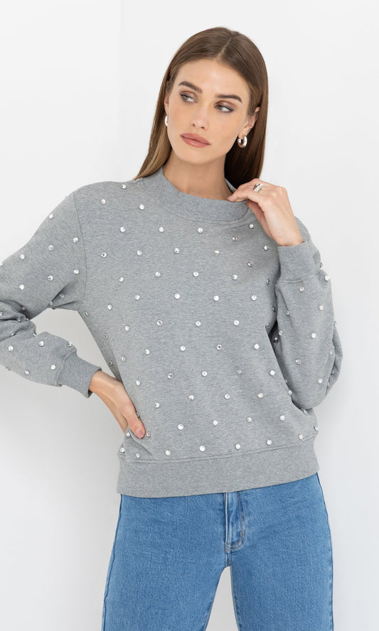 Julie Crystal Stud Sweatshirt