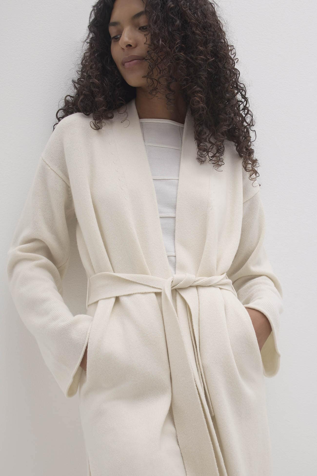 RIVIERA TIE-FRONT CASHMERE CARDIGAN