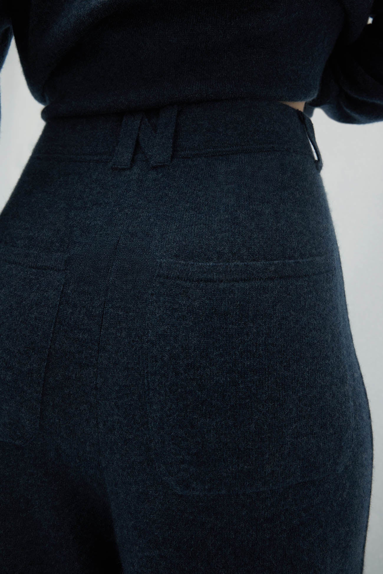 NAPLES DENIM CASHMERE WIDE LEG PANTS