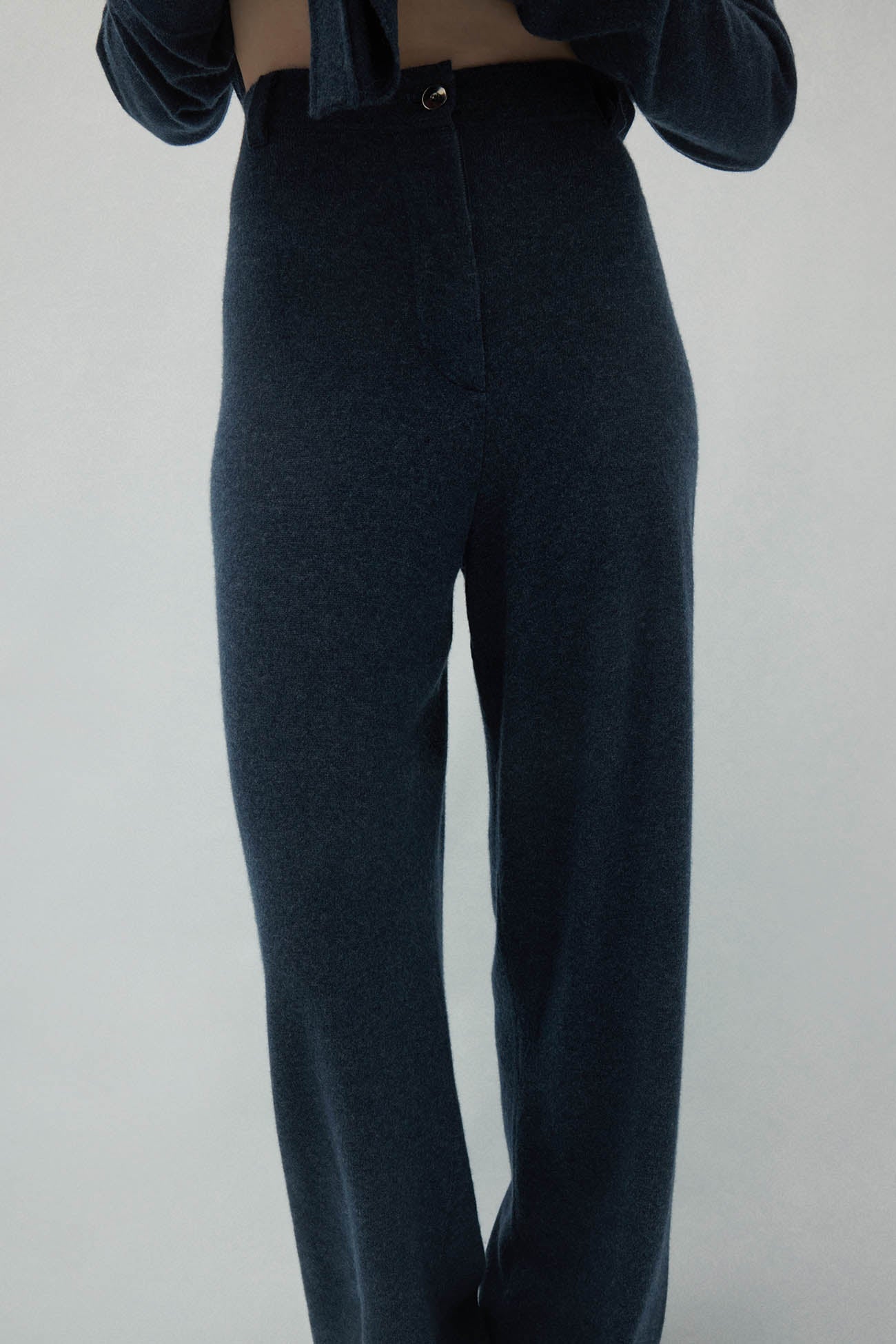 NAPLES DENIM CASHMERE WIDE LEG PANTS