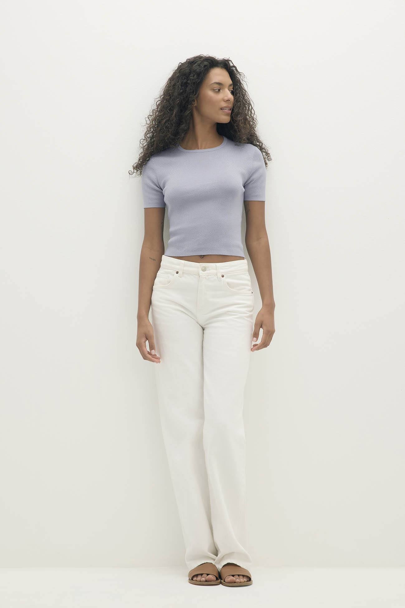 AMEY COTTON CASHMERE CREWNECK TEE