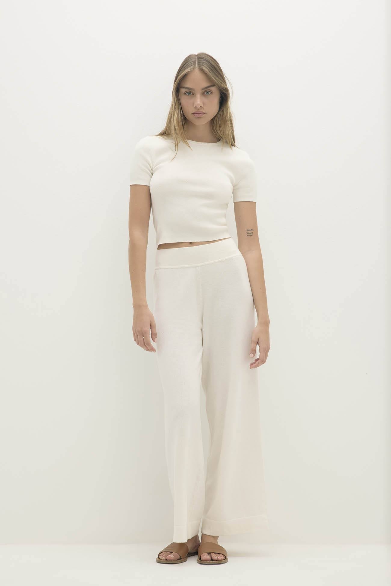 AMEY COTTON CASHMERE CREWNECK TEE