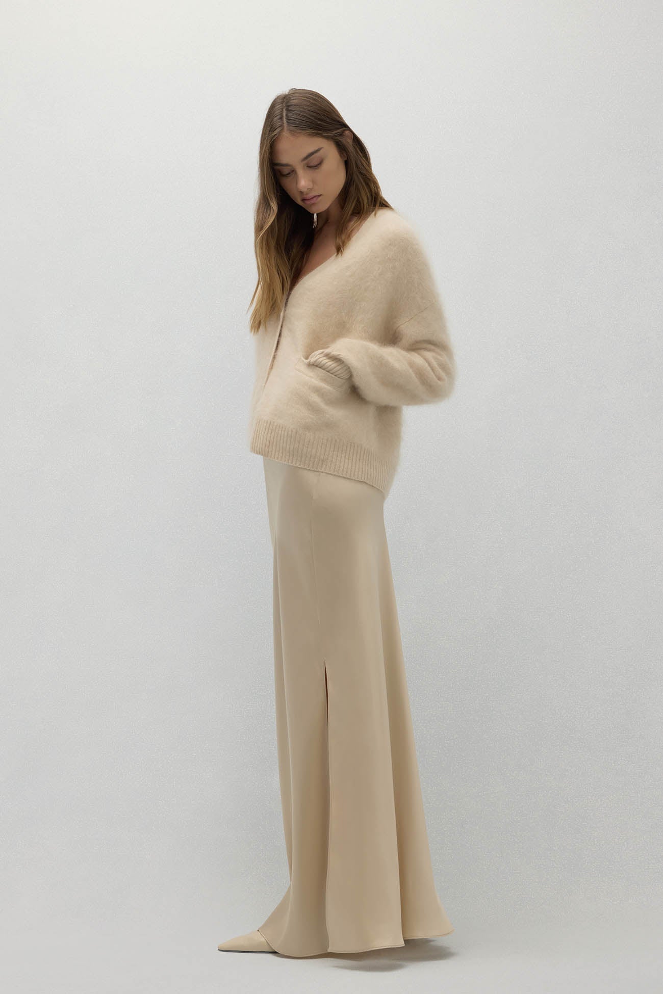 MICHAELA BRUSHED CASHMERE CARDIGAN