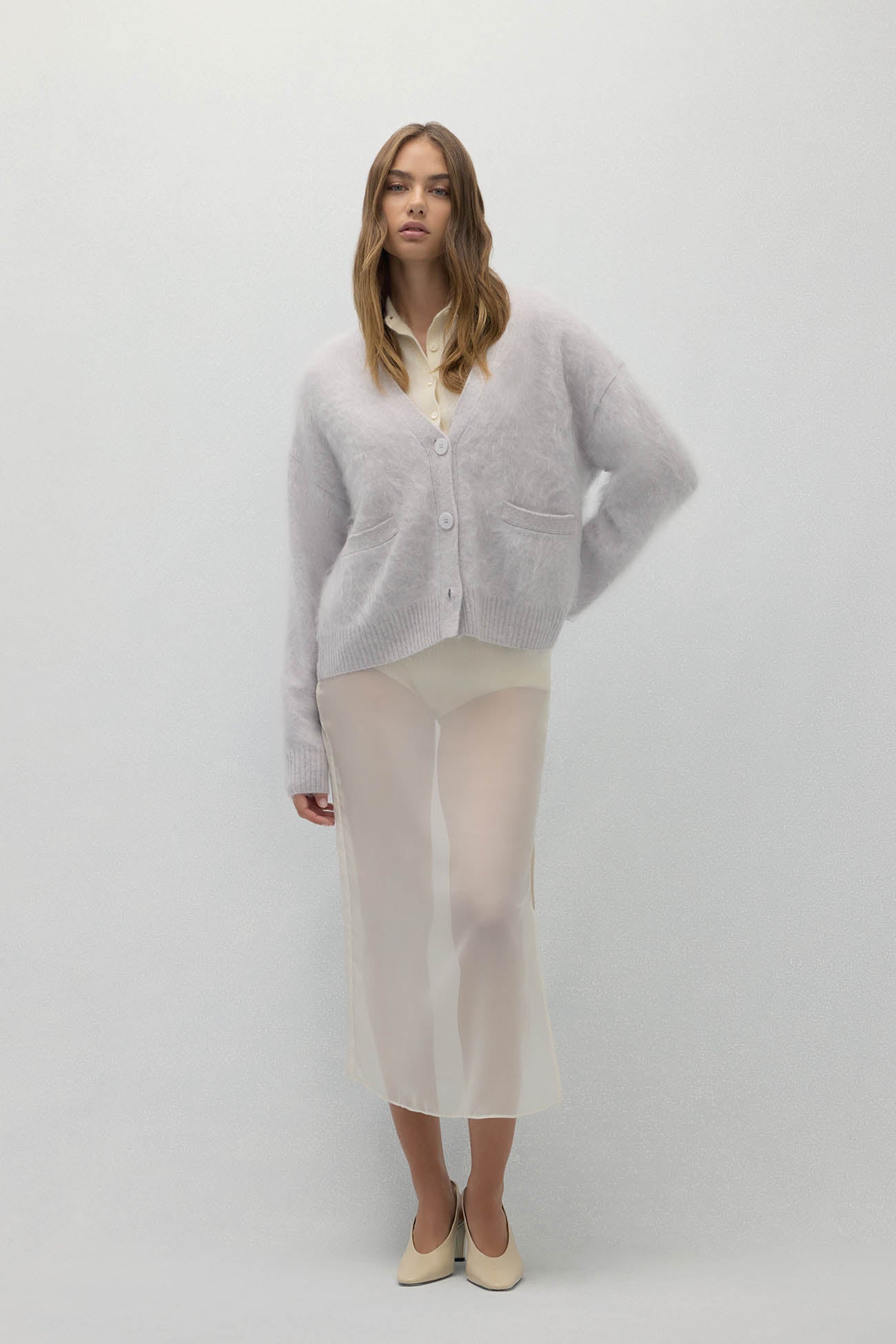 MICHAELA BRUSHED CASHMERE CARDIGAN